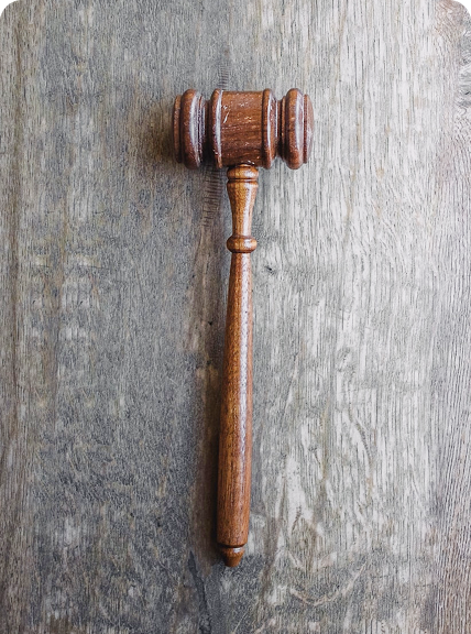 Judge's gavel representing legal consequences